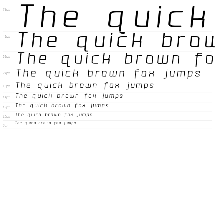 Quota Regular Italic Ext. Waterfall