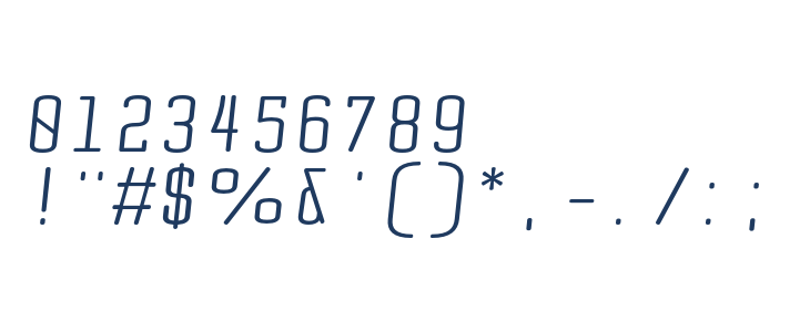 Quota Regular Italic Other Characters