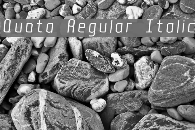 Quota Regular Italic Font examples