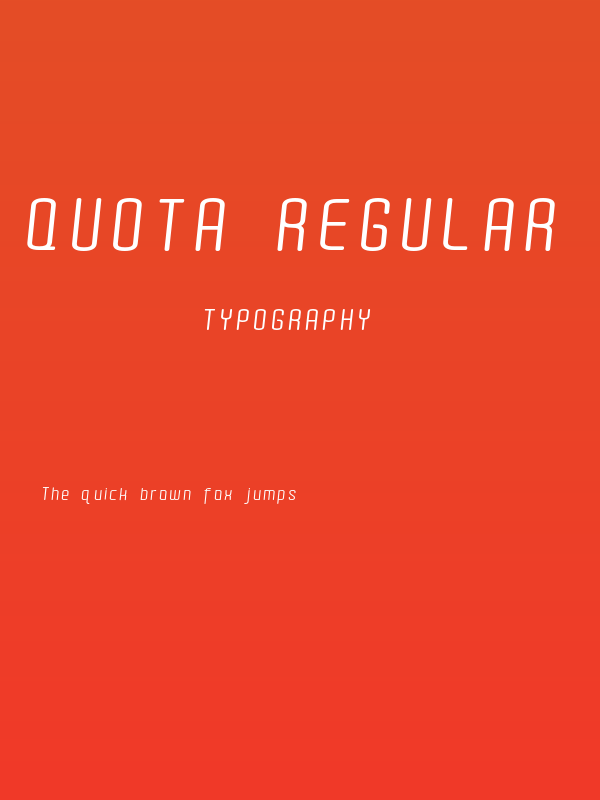 Quota Regular Italic Poster