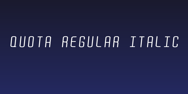 Quota Regular Italic Social Header
