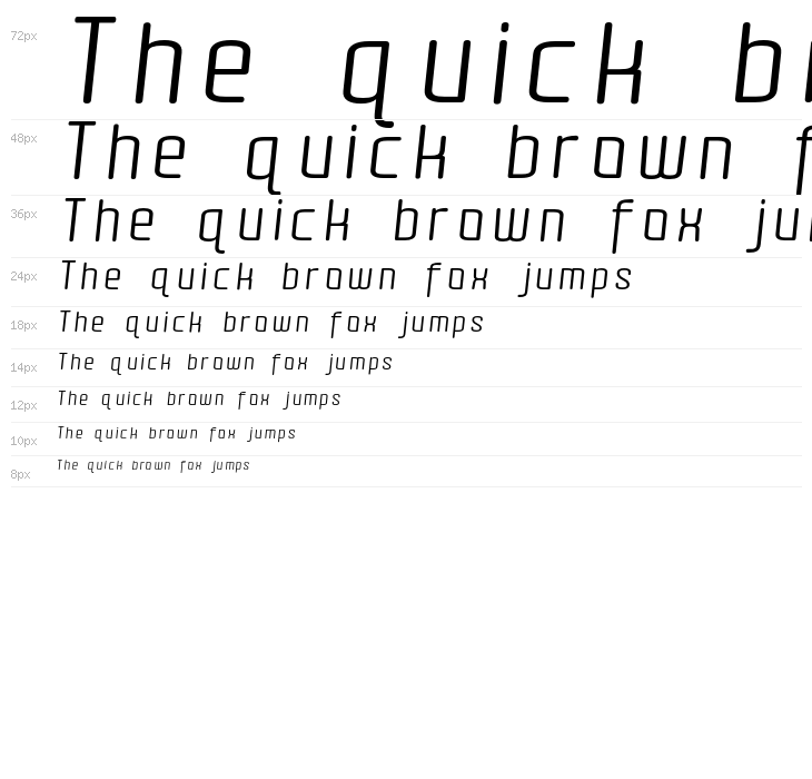 Quota Regular Italic Waterfall