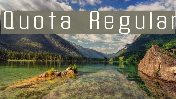 Quota Regular Font examples