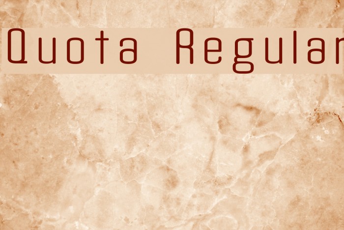 Quota Regular Font examples