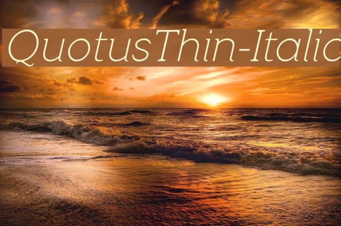 QuotusThin-Italic Font examples