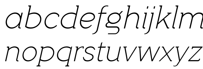 QuotusThin-Italic Font LOWERCASE