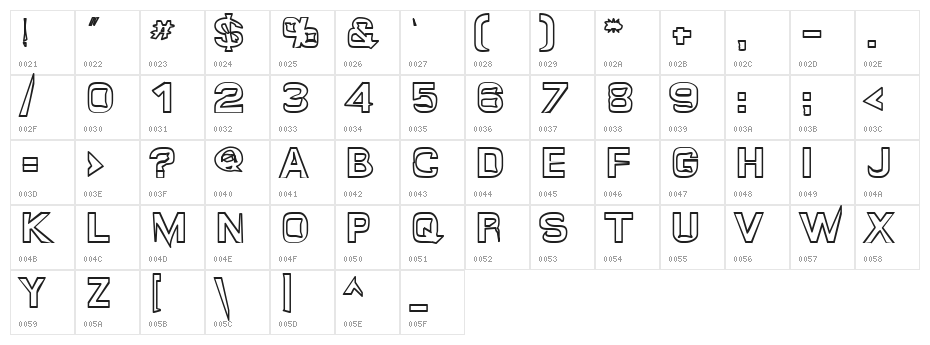 Quropa Hollow Character Map