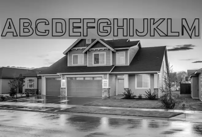 Quropa Hollow Font examples