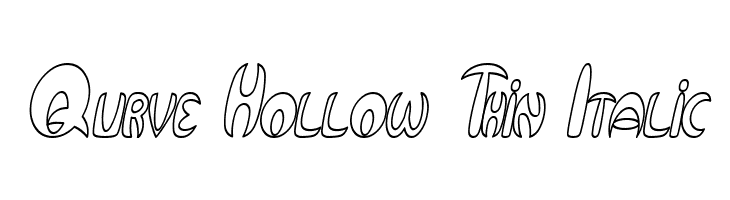 Qurve Hollow Thin Italic  Free Fonts Download