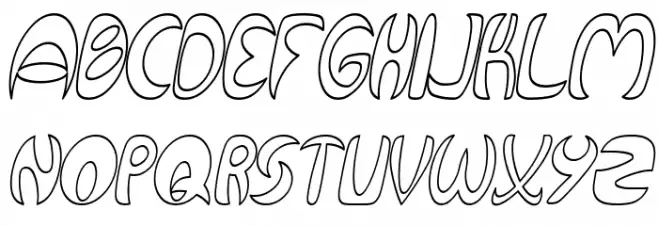 Qurve Hollow Thin Italic फ़ॉन्ट अपरकेस