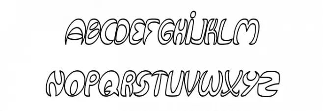 Qurve Hollow Thin Italic फ़ॉन्ट लोअरकेस