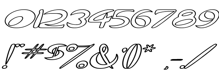 Qurve Hollow Wide Italic Font OTHER CHARS