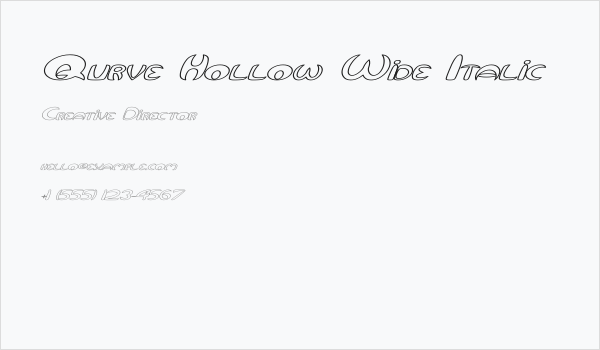 Qurve Hollow Wide Italic Business Card