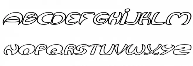 Qurve Hollow Wide Italic फ़ॉन्ट लोअरकेस