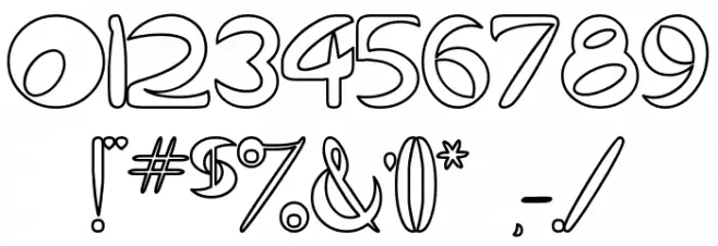 Qurve Hollow Font OTHER CHARS