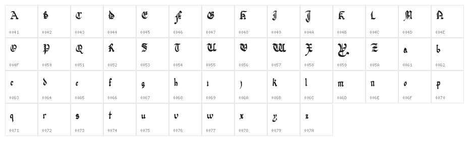 quadrata preciosa Character Map