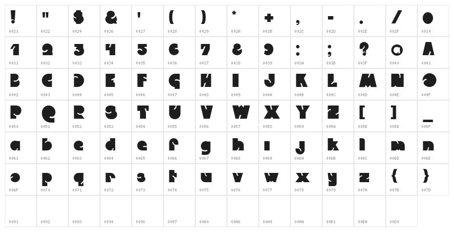 Qweckle Character Map