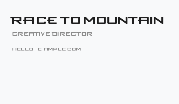 RACE to MOUNTAIN Business Card