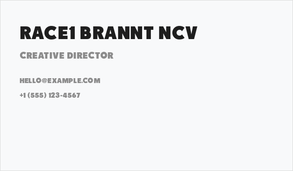 RACE1 Brannt NCV Business Card