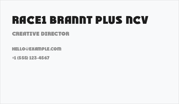 RACE1 Brannt Plus NCV Business Card