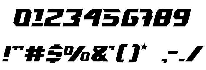 RACING HARD Font OTHER CHARS