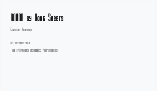 RADAR by Doug Sheets Business Card