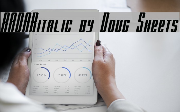 RADARitalic by Doug Sheets Font examples