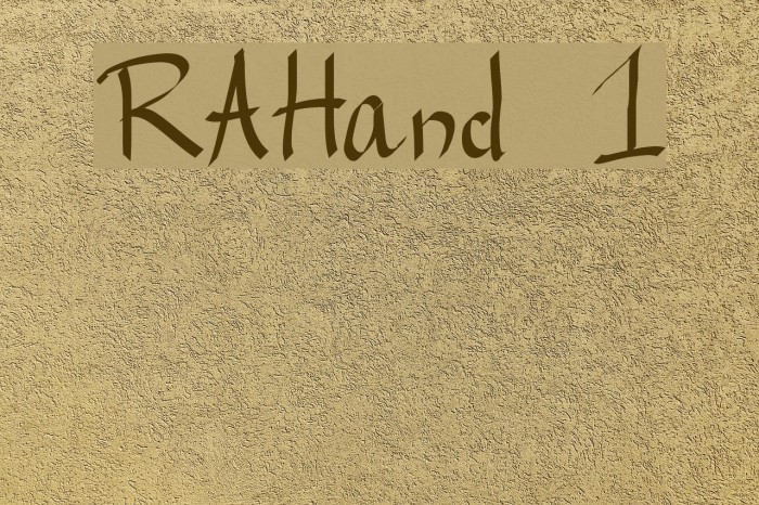 RAHand 1 Font examples