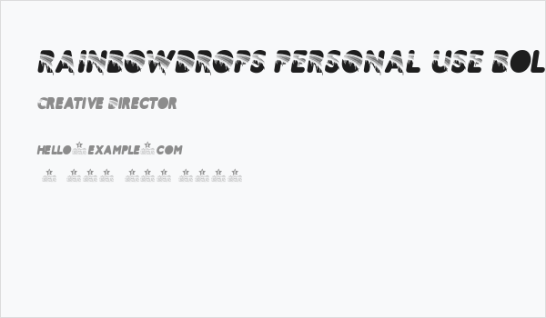 RAINBOWDROPS PERSONAL USE Bold Italic Business Card