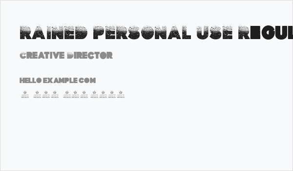 RAINED PERSONAL USE Regular Business Card