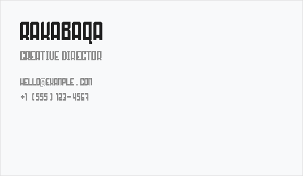 RAKABAQA Business Card