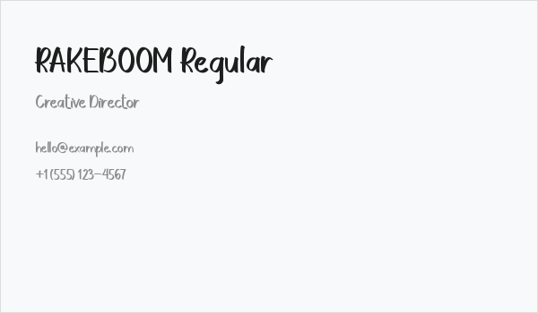 RAKEBOOM Regular Business Card