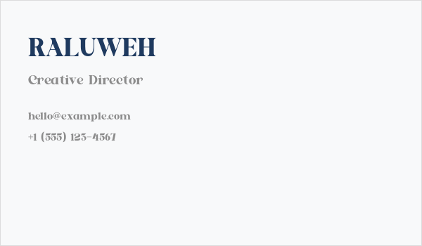 RALUWEH Business Card