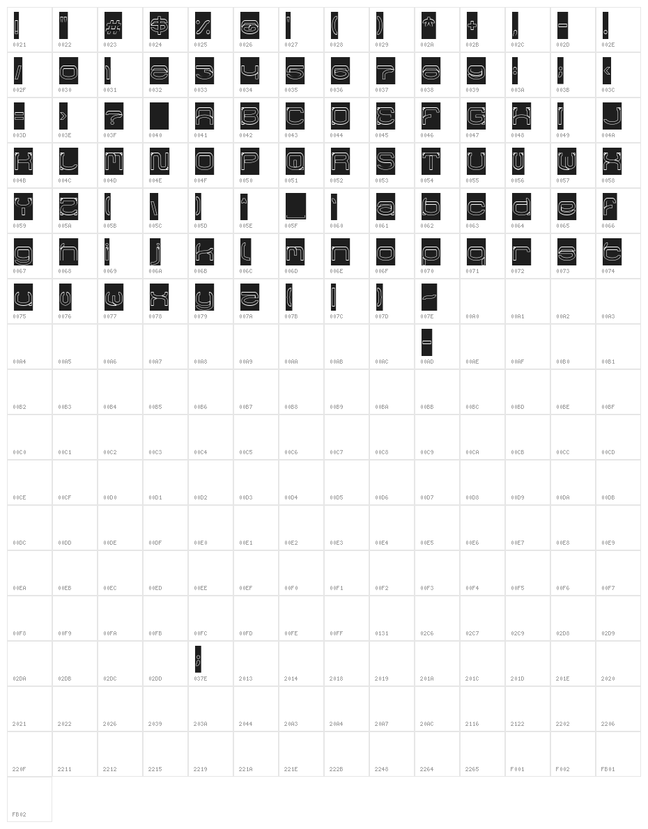 RAYNALIZ-Hollow Character Map