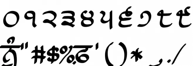 Raaj Script Medium Шрифта ДРУГИЕ символов