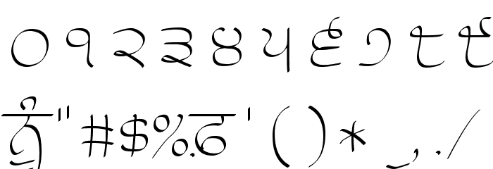 Raaj Thin Font Alte caractere
