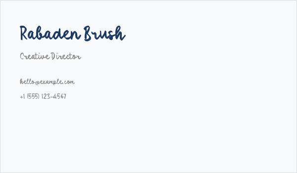 Rabaden Brush Business Card