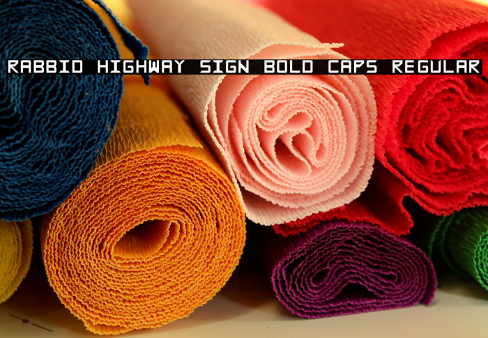 Rabbid Highway Sign Bold Caps Regular Font examples