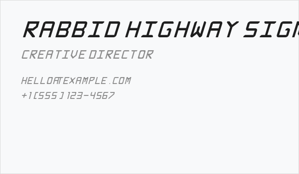 Rabbid Highway Sign Caps Italic Business Card
