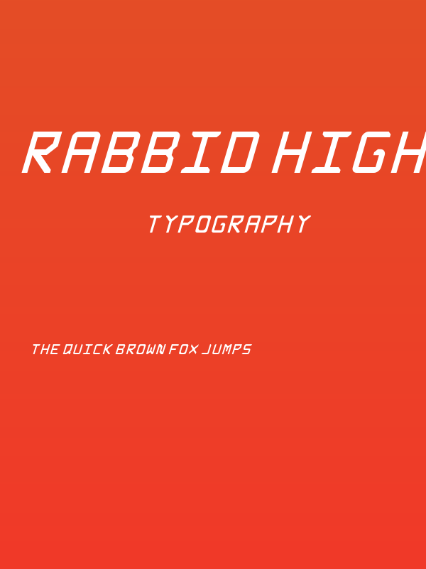 Rabbid Highway Sign Caps Italic Poster