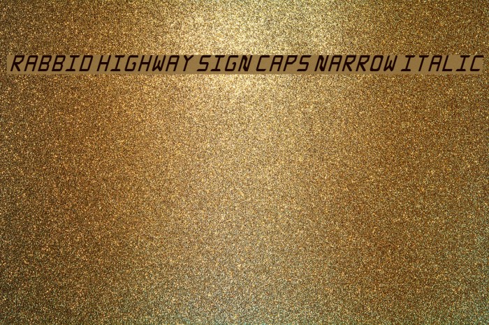 Rabbid Highway Sign Caps Narrow Italic Font examples