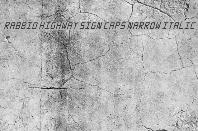 Rabbid Highway Sign Caps Narrow Italic Font examples