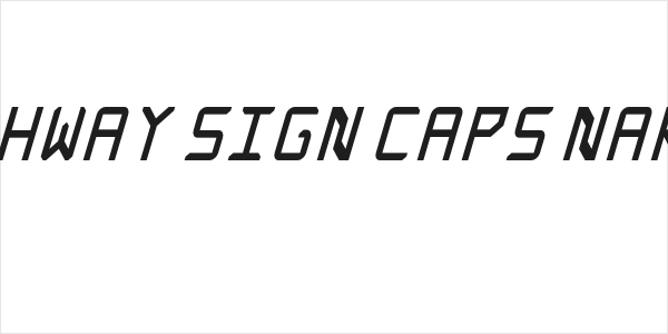 Rabbid Highway Sign Caps Narrow Italic Logo