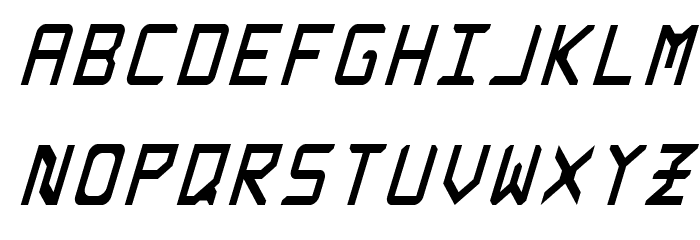 Rabbid Highway Sign Caps Narrow Italic Font Litere mici