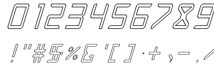 Rabbid Highway Sign Caps Narrow Outline Italic Font OTHER CHARS