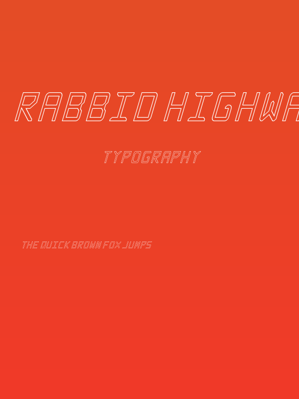 Rabbid Highway Sign Caps Narrow Outline Italic Poster