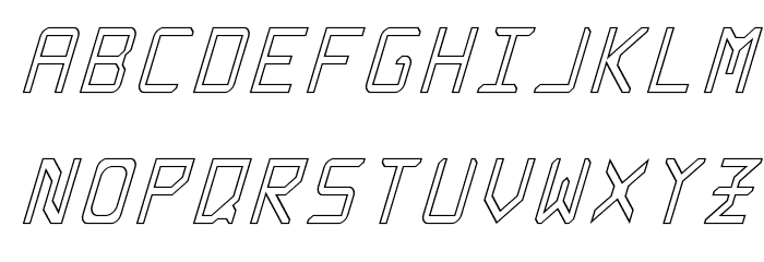Rabbid Highway Sign Caps Narrow Outline Italic Font LOWERCASE