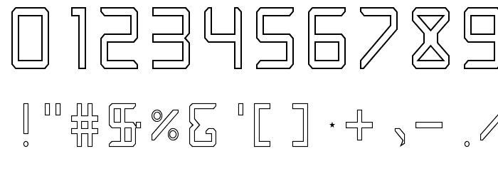 Rabbid Highway Sign Caps Narrow Outline Font OTHER CHARS