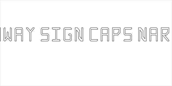 Rabbid Highway Sign Caps Narrow Outline Logo