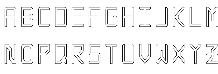 Rabbid Highway Sign Caps Narrow Outline Font LOWERCASE